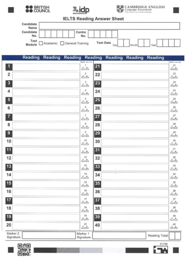 Download Official IELTS Reading Answer Sheet PDF for Instant Scoring Tips