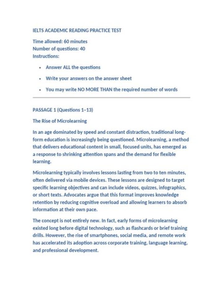 IELTS Reading Full Test PDF: Practice Test with Answers