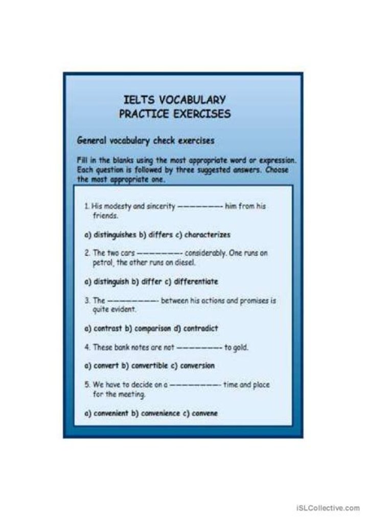 IELTS Vocabulary Exercises with Answers PDF – Practice & Improve Your Score