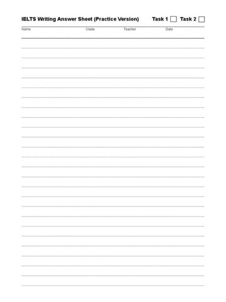 Download IELTS Writing Answer Sheet PDF – Instant Practice