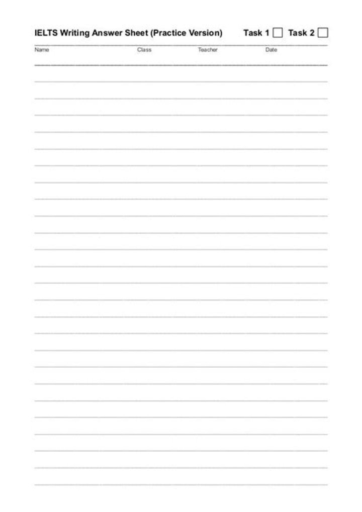 IELTS Writing Task 1 Academic Answer Sheet PDF – Instant Download