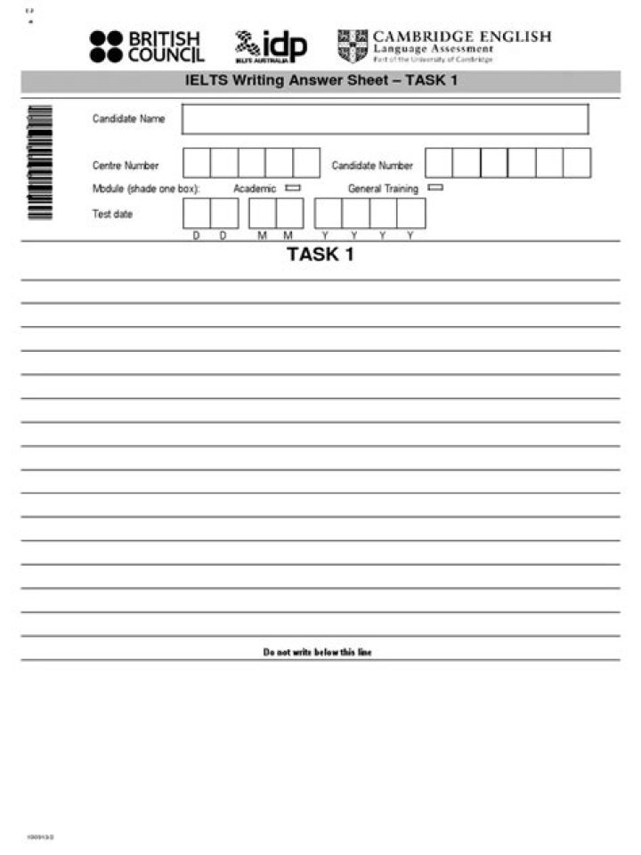 Download Official IELTS Writing Task 1 Answer Sheet PDF