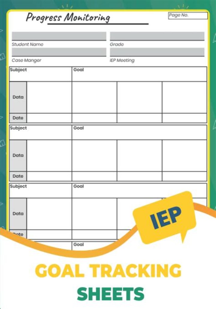 Free IEP Goal Tracking Sheets PDF for Teachers