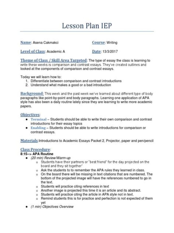 IEP Lesson Plan PDF Templates for Special Education Success