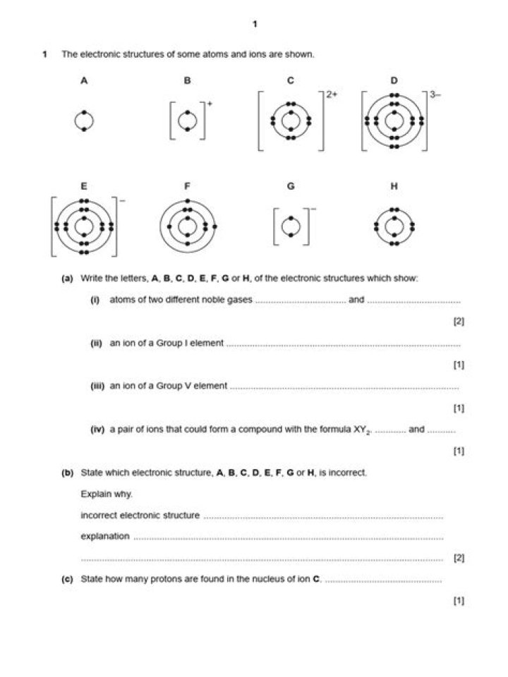 IGCSE Atomic Structure Worksheet PDF – Free Printable Study Guide