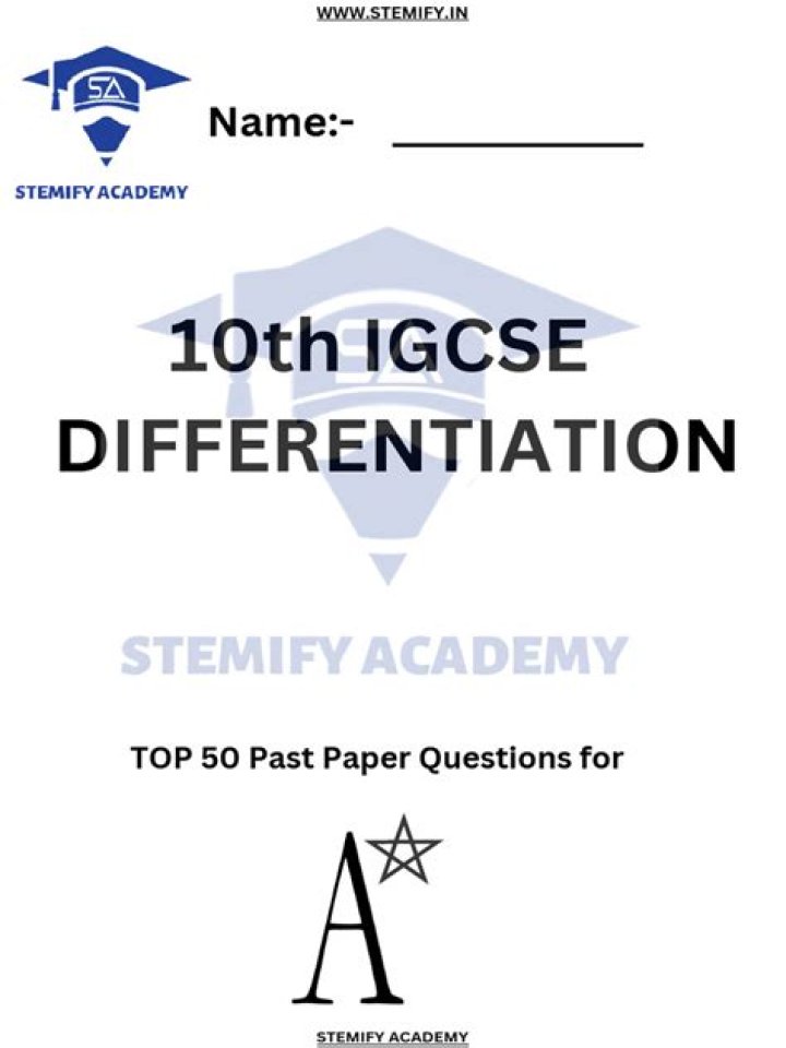 IGCSE Differentiation Questions PDF – Practice & Answers