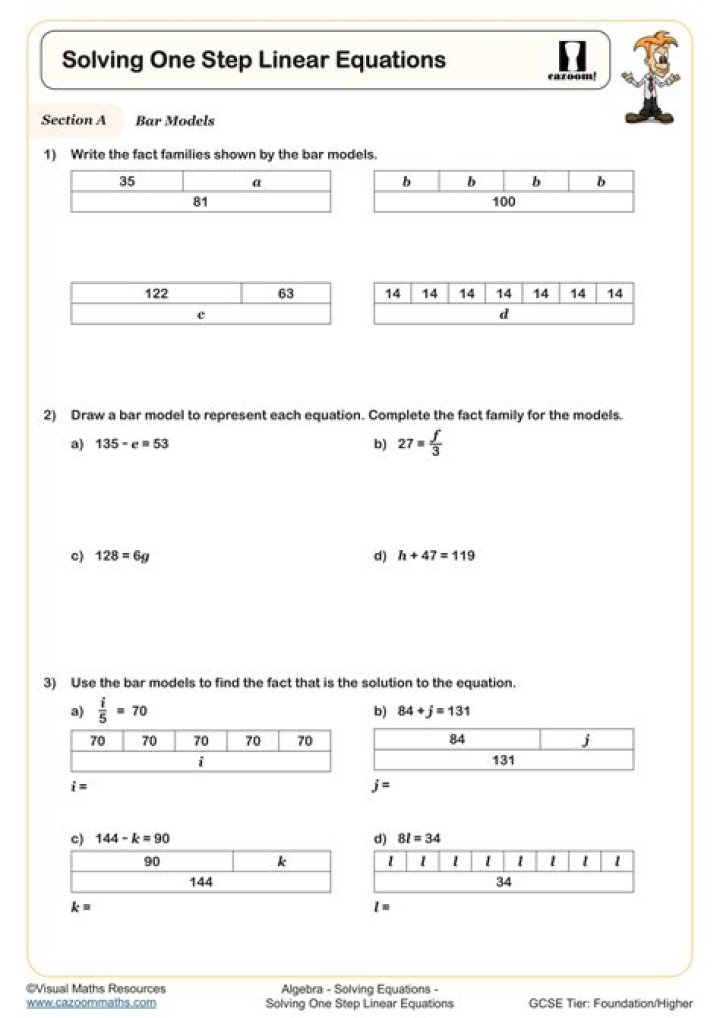IGCSE Linear Equations Worksheet PDF – Practice & Solve