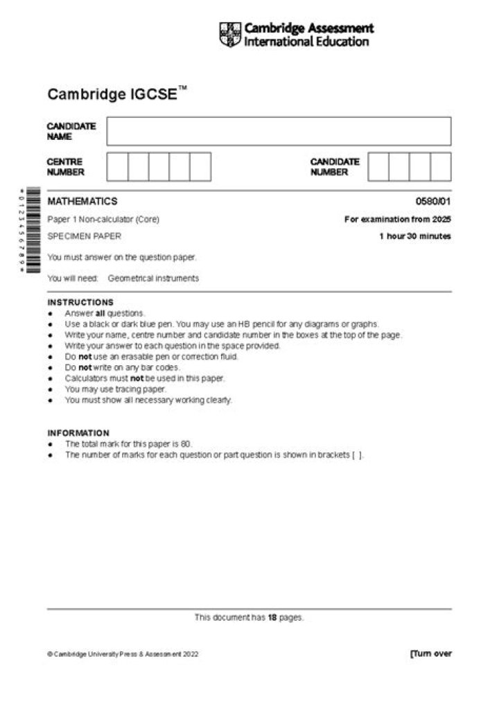 IGCSE Math Test PDF – Practice Tests & Answers for Exam Success