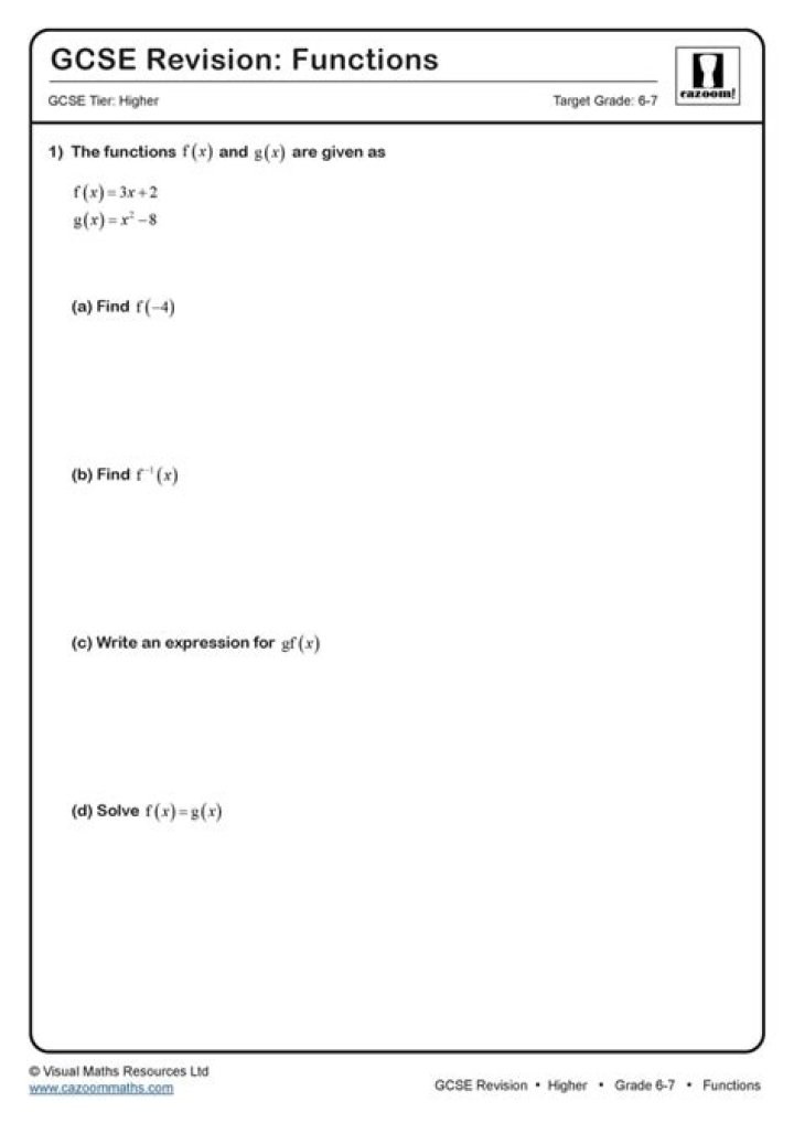 IGCSE Maths Functions Questions & Answers PDF – Expert Practice & Solutions