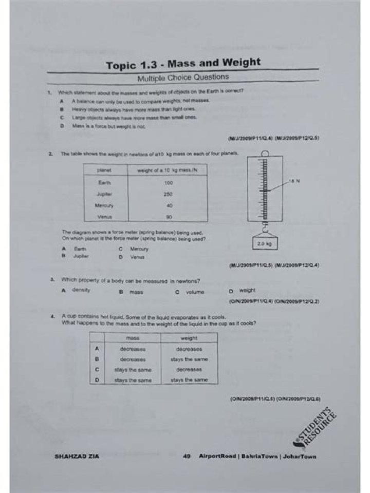 IGCSE Physics Topical Questions PDF for Exam Success
