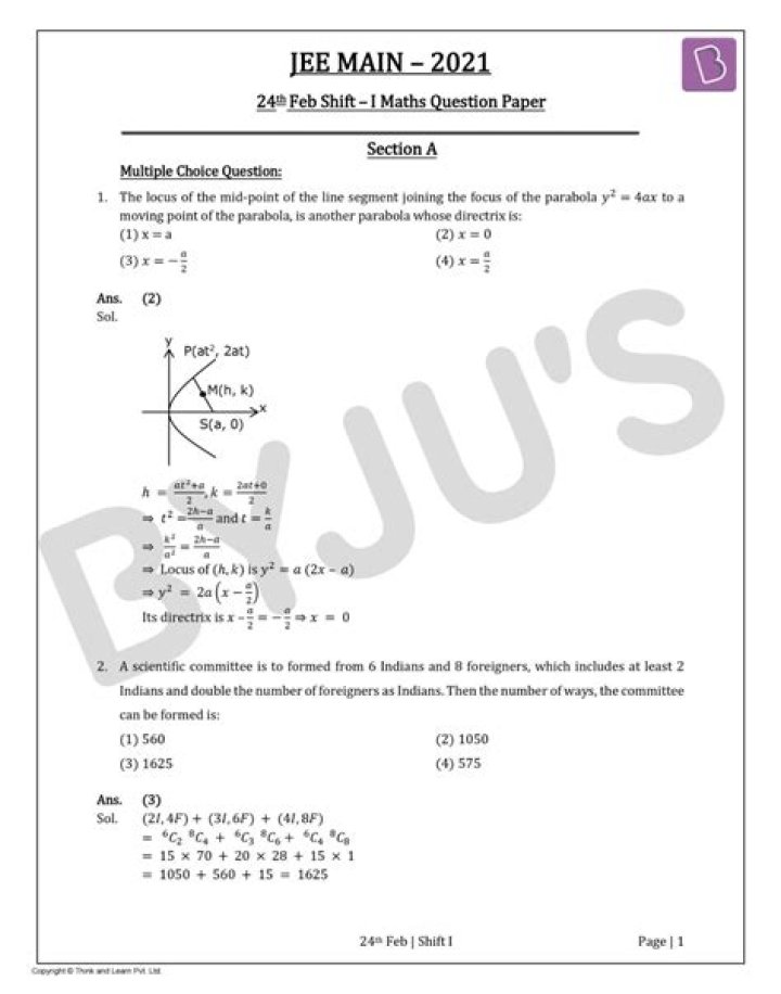 IIT JEE 2001 Question Paper with Solutions PDF – Full Download