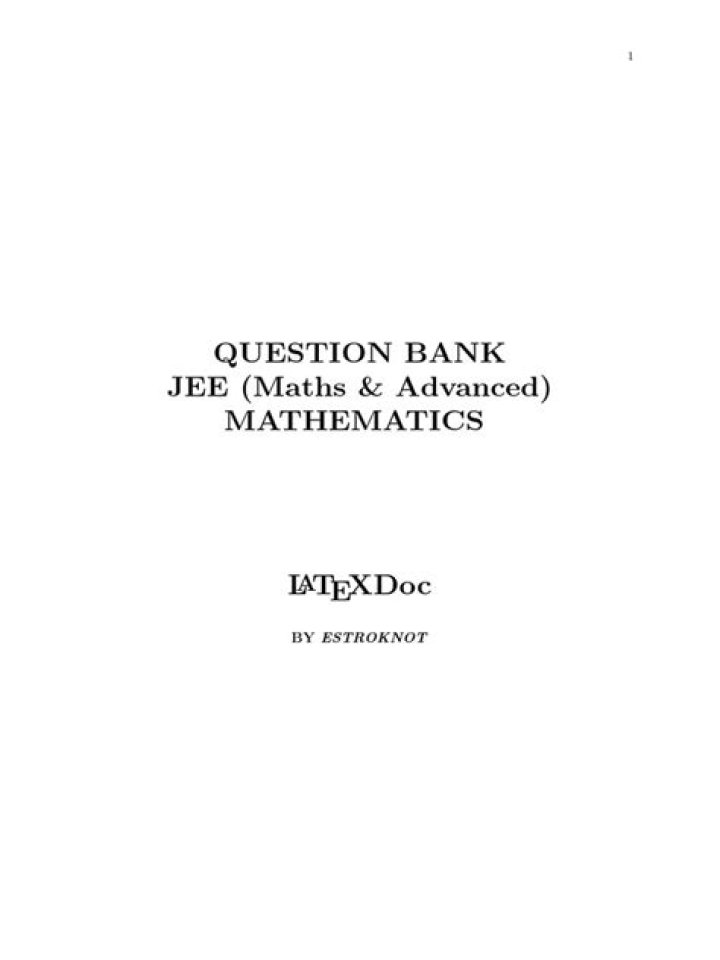 IIT JEE Maths Question Bank PDF – Master NCERT & Advanced Problems