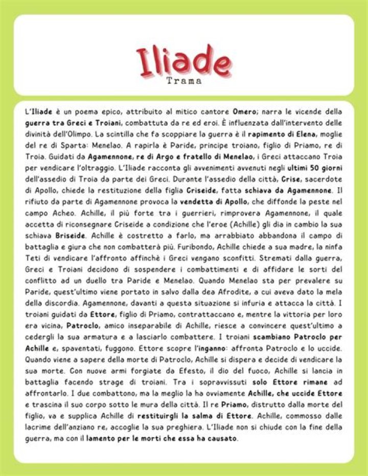 Iliade Testo Greco a Fronte PDF Gratuito – Download Complete Epic Poem