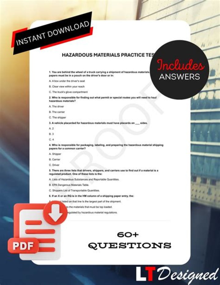 Illinois Hazmat Test Answers PDF: Complete Study Guide & Answers
