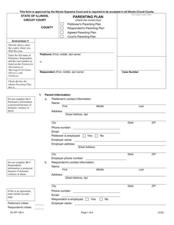 Illinois Parenting Plan PDF: Legal Guide & Template