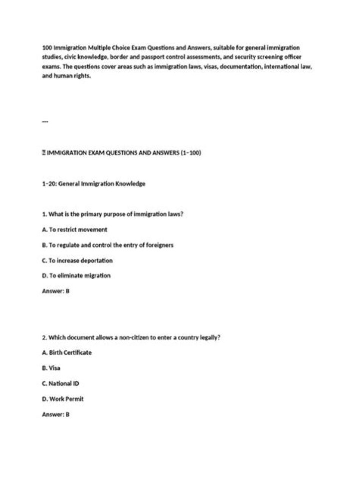 Immigration Past Questions & Answers PDF – Expert Preparation Guide