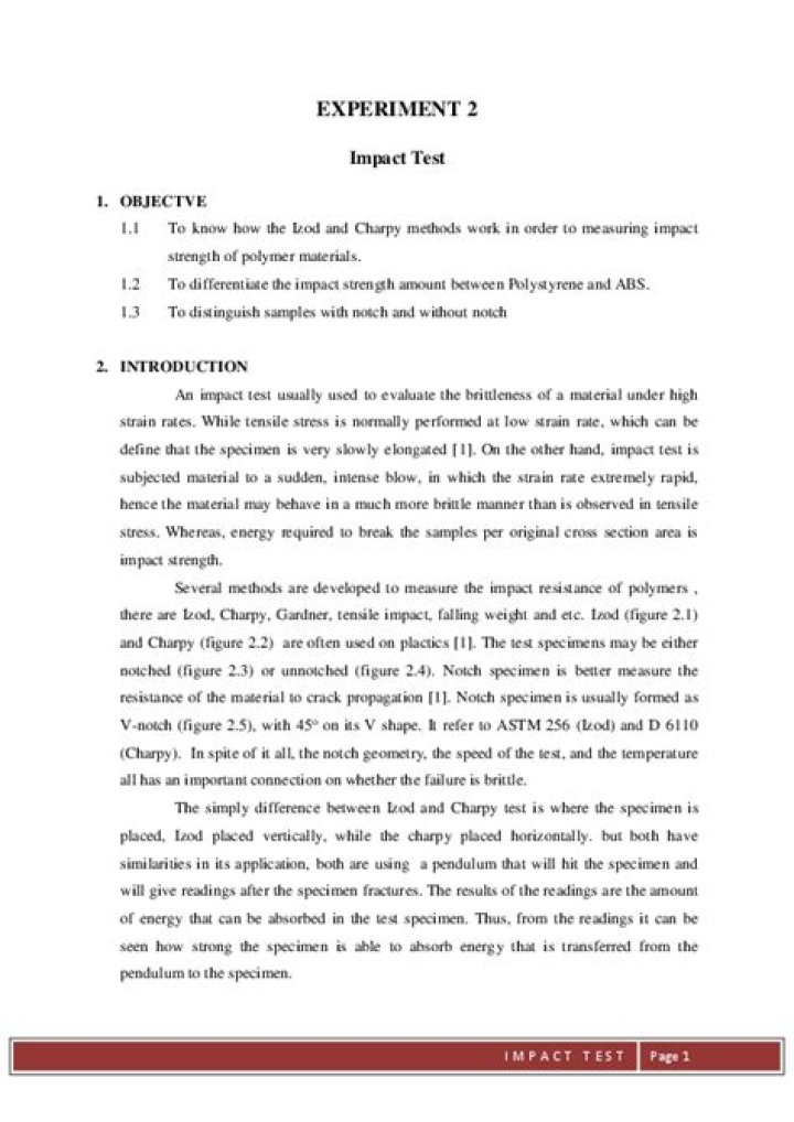 Impact Test Lab Report PDF – Accurate Results & Compliance Documentation