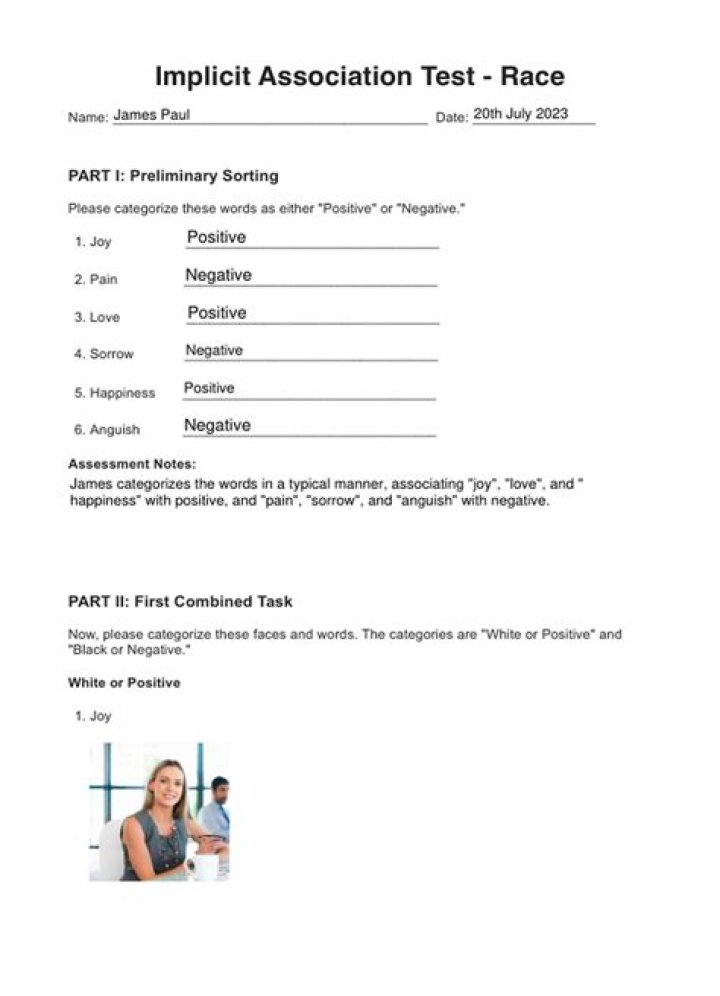 Implicit Association Test IAT PDF: How Biases Are Measured
