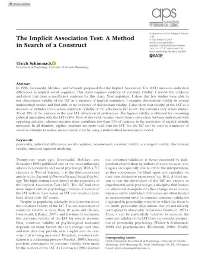 Implicit Association Test PDF: Free Download and Full Results