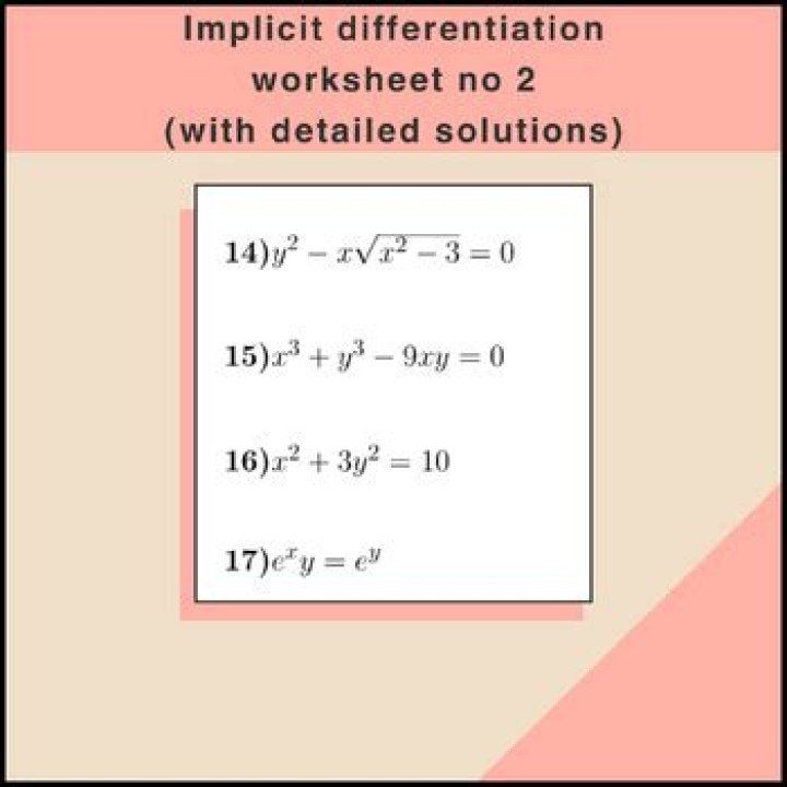 Solve Implicit Differentiation Questions with PDF Worksheets