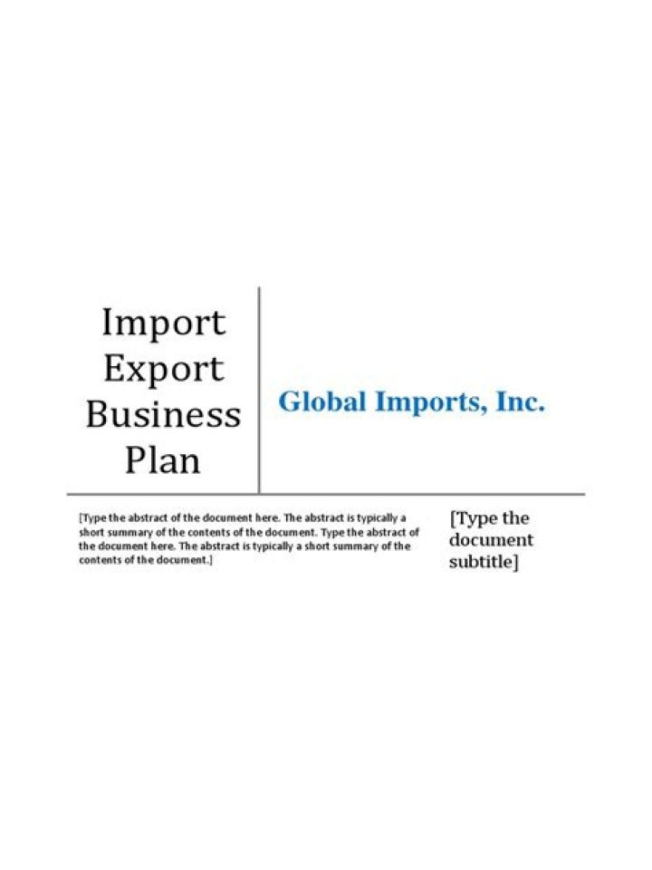 Smart Import/Export Business Plan PDF – Step-by-Step Guide