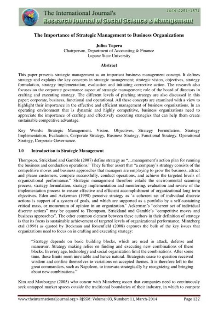 Maximize Business Success with the Importance of Strategic Management PDF
