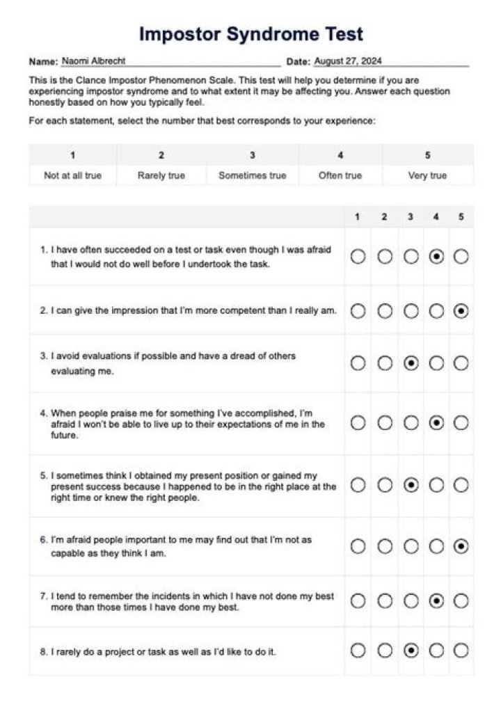 Imposter Syndrome Test PDF: Prove You’re Not an Imposter