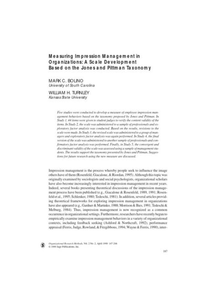 Free Impression Management Scale PDF for Effective Self-Assessment