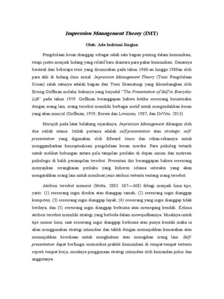Impression Management Theory PDF: Mastering Self-Presentation Skills