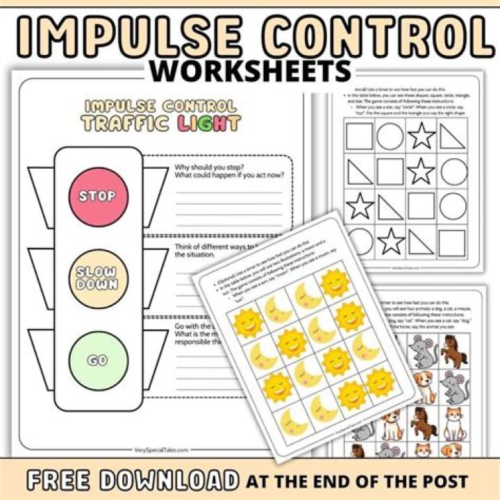 Impulse Control Worksheets for Youth PDF – Practice & Growth