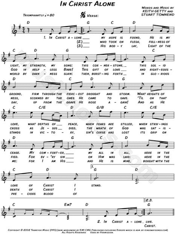 In Christ Alone: Free Lead Sheet PDF for Prayer & Devotion