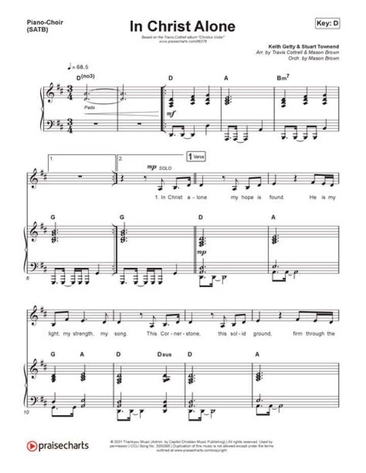 In Christ Alone: Free SATB Sheet Music PDF for Choral Singing