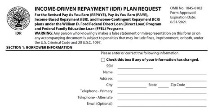 Income Driven Repayment Plan Request Form PDF – Download Now