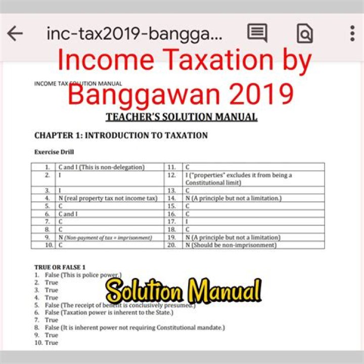 Banggawan 2019 Income Taxation Answer Key PDF Download