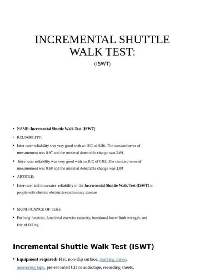 Incremental Shuttle Walk Test PDF: How to Perform & Analyze