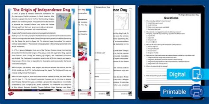 Independence Day Reading Comprehension Worksheet PDF – Free Printable