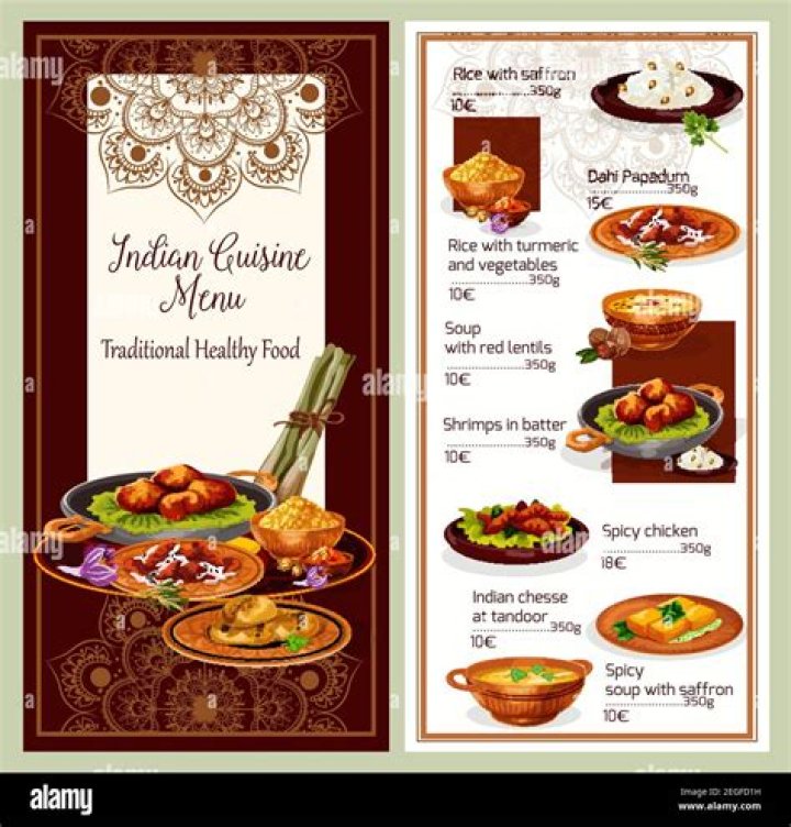Indian Lunch Menu List PDF – Download Full Daily Specials