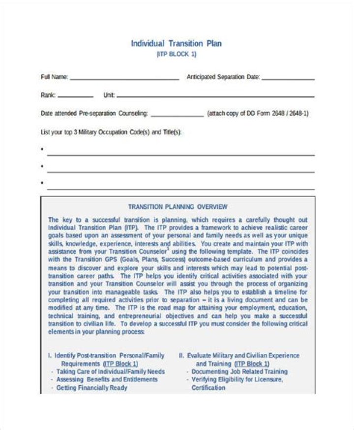 How to Create an Individual Transition Plan PDF