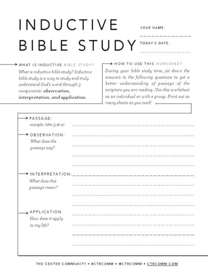Inductive Bible Study Worksheet PDF – Step-by-Step Guides & Printable Worksheets