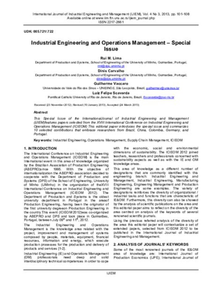 Industrial Engineering & Operations Management PDF: Mastering Efficiency and Process Optimization