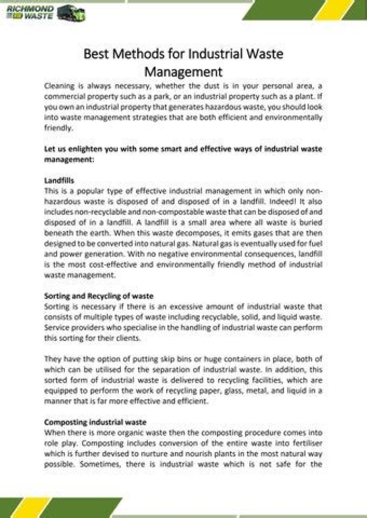 Industrial Waste Management Methods: Key Techniques & PDF Guide
