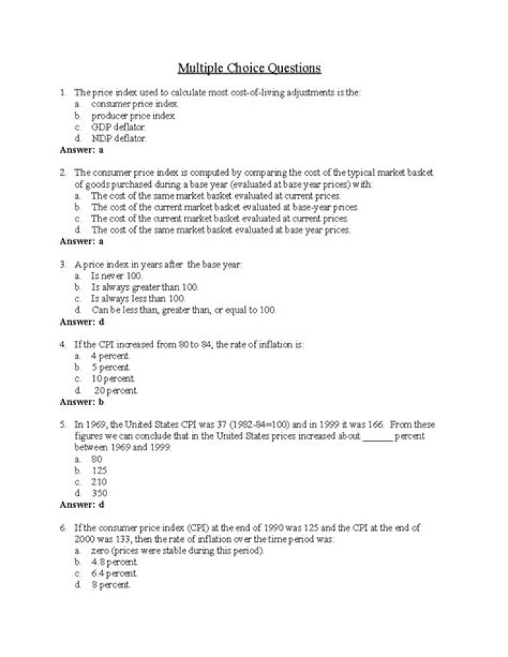 Inflation MCPQs & Answers PDF: Mastering Economic Concepts