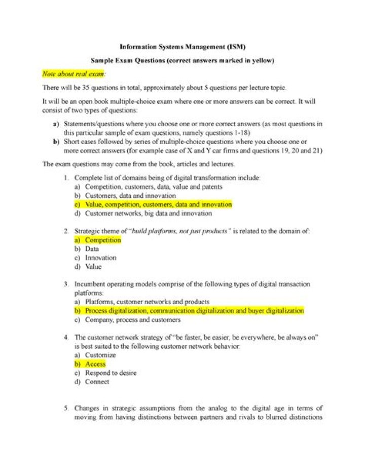 Information Management Questions and Answers: PDF Guide
