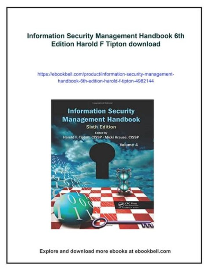 Information Security Management Handbook PDF Download – Free Guide