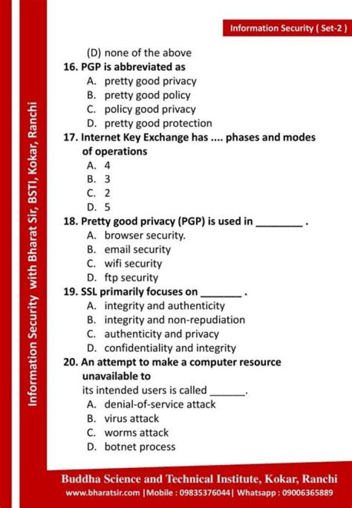 Free Information Security Questions and Answers PDF for Stronger Protection
