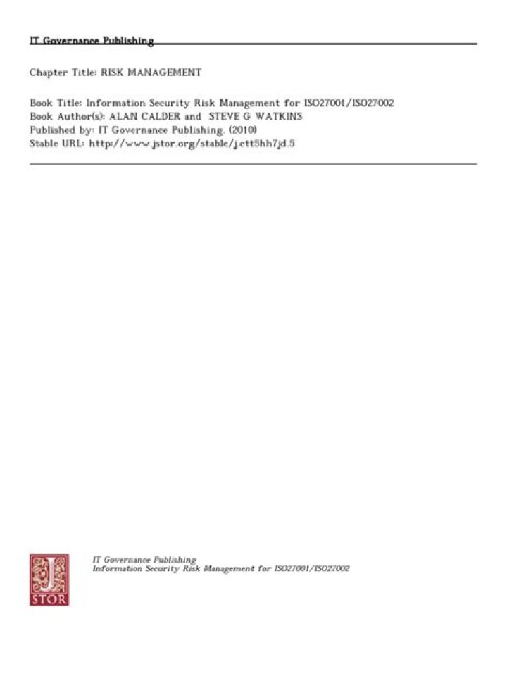 Information Security Risk Management: ISO 27001 & ISO 27002 PDF Guide