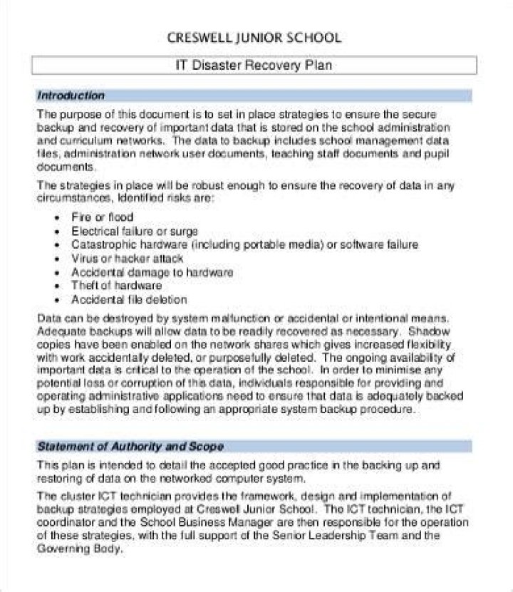 Essential Information Technology Disaster Recovery Plan PDF: Secure Your Data Today