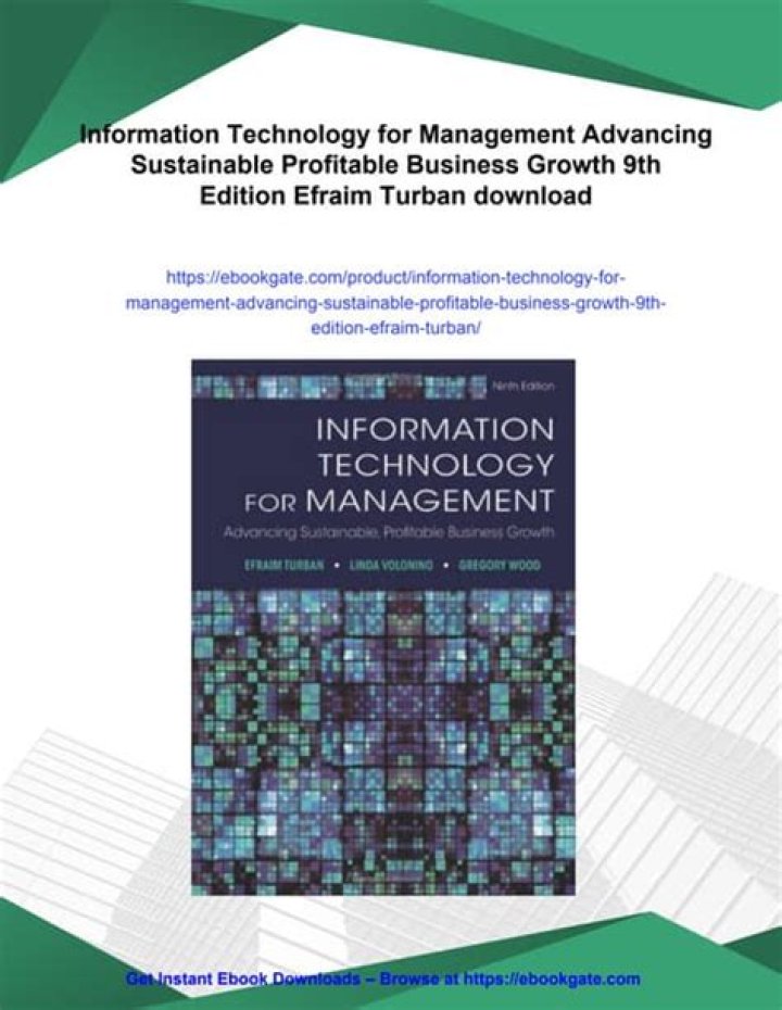 Information Technology for Management: Turban PDF Guide