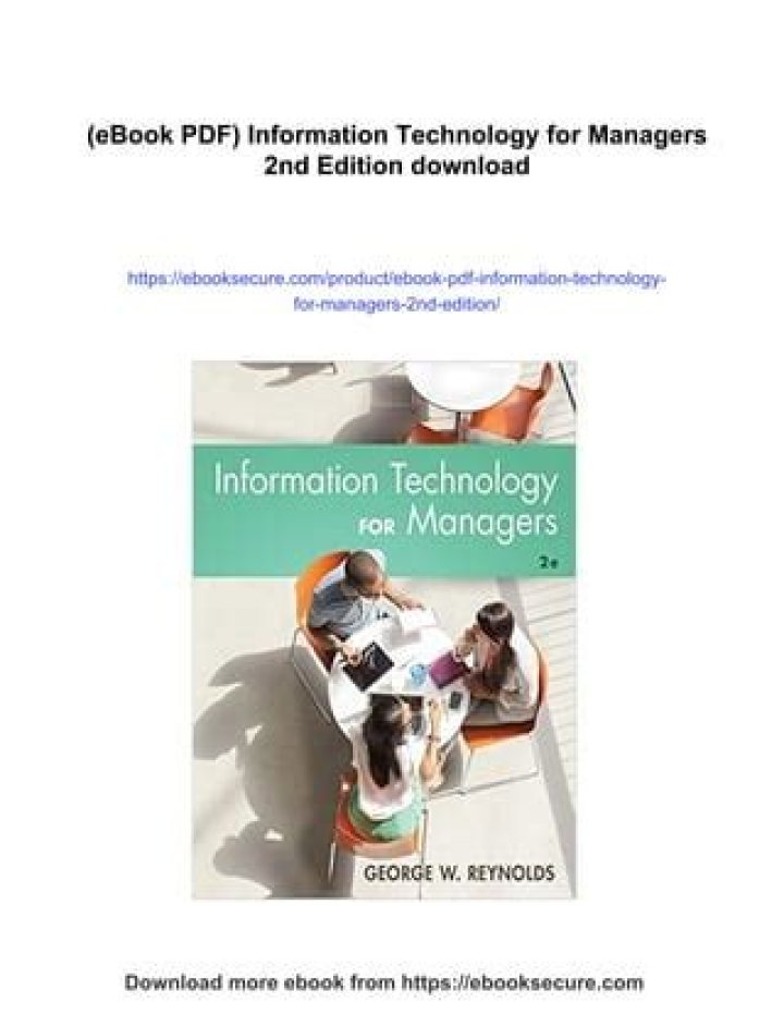 Information Technology for Managers 2nd Edition: Essential PDF Guide