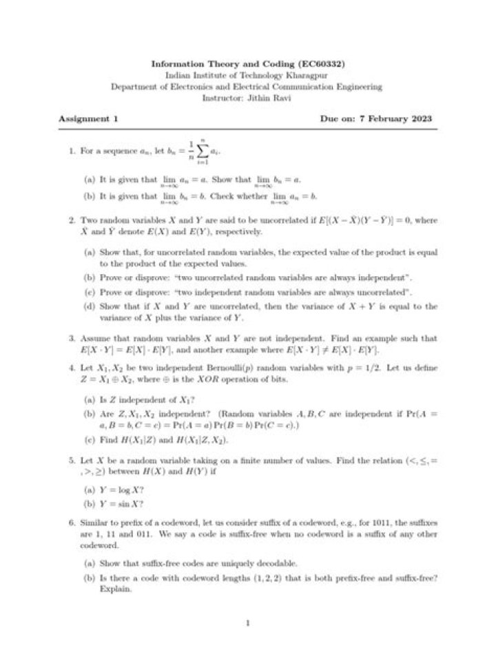 Information Theory & Coding Question Bank with Answers PDF – Practice Files